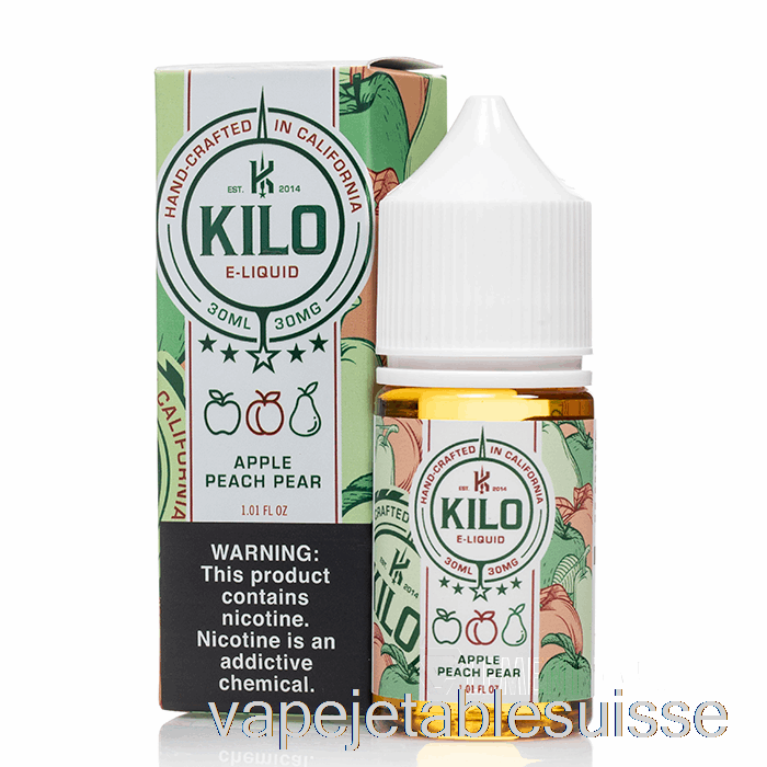 Vape Suisse Pomme Pêche Poire - Kilo Sels De Relance - 30ml 30mg